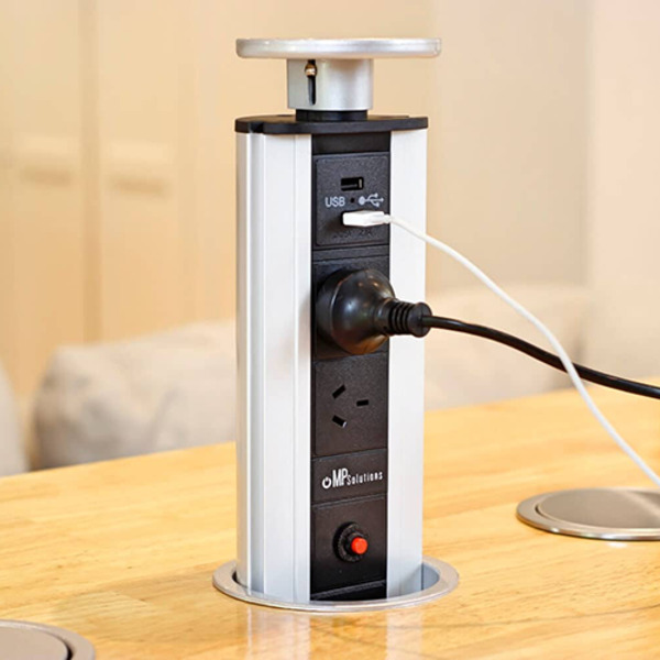 V2 Pop Up Power Outlet USB charging Ports Desk Table or Workstation